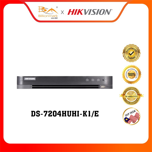 HIKVISION DS-7204HUHI-K1/E 4K-N Turbo Series UHD DVR 4 Channel 4K-N / 5MP Pentabrid Compact 1U DVR